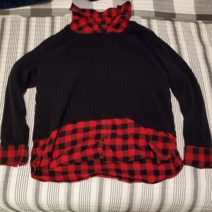 3X, Black and Red, Style and Co. Sweatshirt